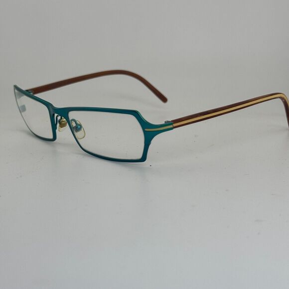 PRODESIGN DENMARK 1166 8531 52-18 Eyeglasses frames Teal brown yellow H14723 - Picture 2 of 8